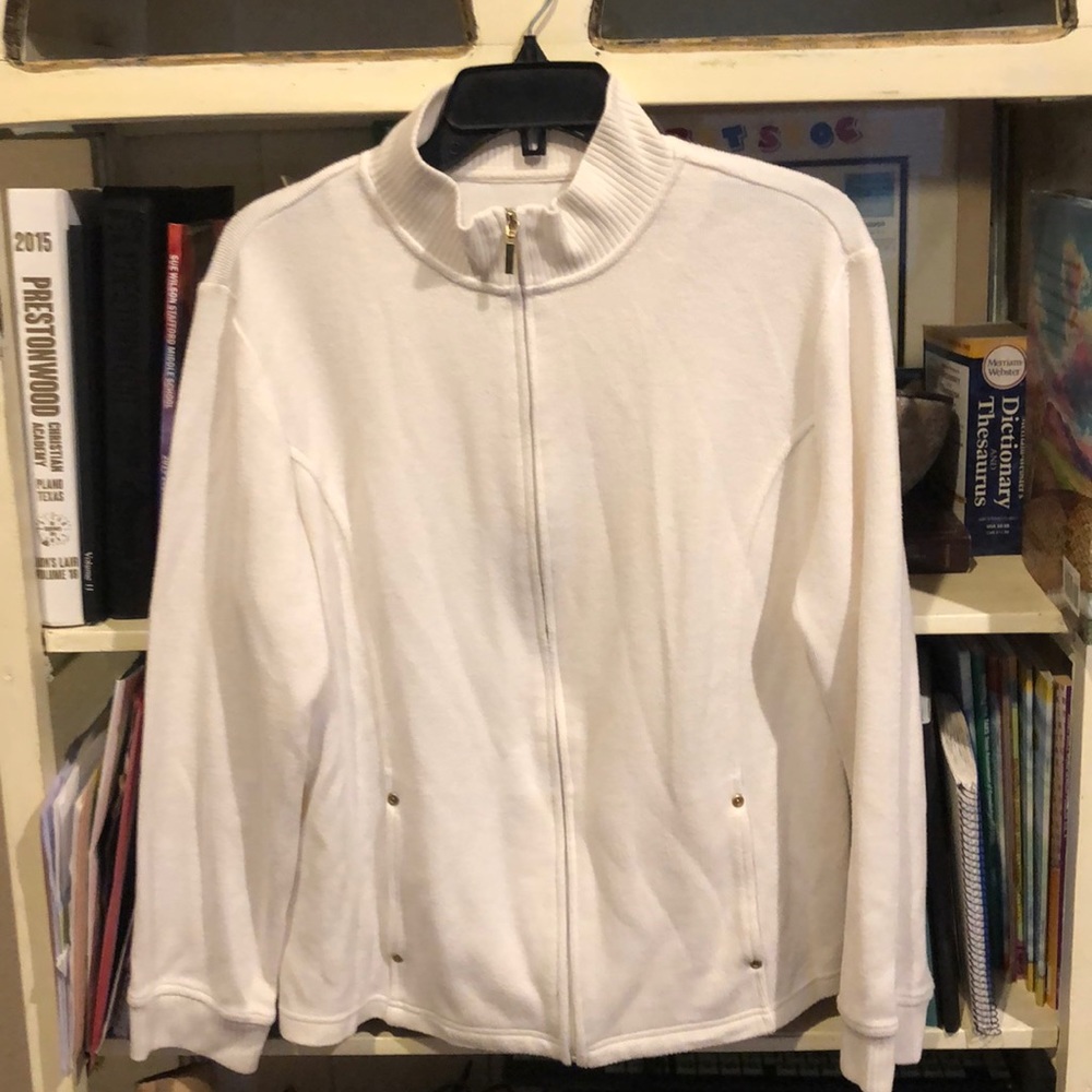 Karen Scott full zip front cardigan. Sz L